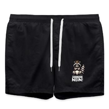 Bevor Du Fragst Nein Waschbär Waschbären Waldtier  - Badeshorts - Schwarz - Vorne - AI Model Male 185 light (185cm)