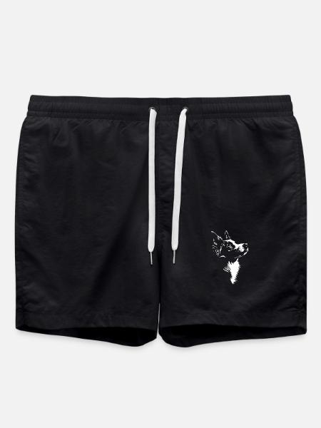 Border Collie Silhouette Hütehunde Hunde Wilsigns - Badeshorts - Schwarz