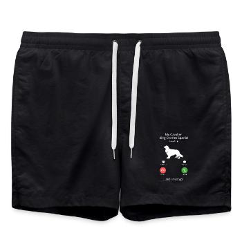 Cavalier King Charles Spaniel Is Calling Design - Swim Trunks - black - Front - AI Model Male 185 light (185cm)
