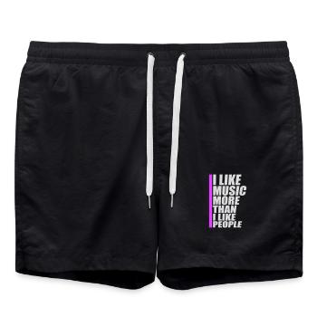 J’aime la musique plus que les gens désirent Musik - Short de bain - noir - Devant - AI Model Male 185 light (185cm)