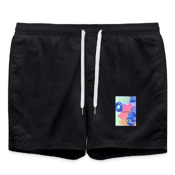 Vis ta journée – Explosion colorée de ballons - Short de bain - noir - Devant - AI Model Male 185 light (185cm)