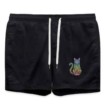 Hauskatze - Badeshorts - Schwarz - Vorne - AI Model Male 185 light (185cm)