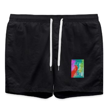 Art is my jam - Badeshorts - Schwarz - Vorne - AI Model Male 185 light (185cm)