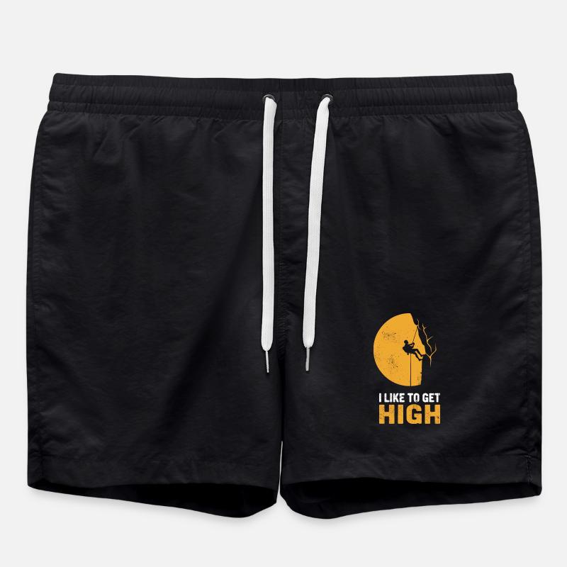Moonlight Climber Silhouette - Swim Trunks - black