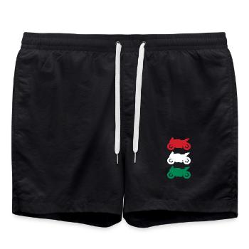 Moto Hongrie Drapeau Motorsport Biker - Short de bain - noir - Devant - AI Model Male 185 light (185cm)