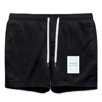 Ozeanluft Salty Hair Typo - Badeshorts - Schwarz - Vorne - AI Model Male 185 light (185cm)