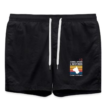 J Aime L Apero L Aveyron Et Genre 2 3 Personnes... - Short de bain - noir - Devant - AI Model Male 185 light (185cm)