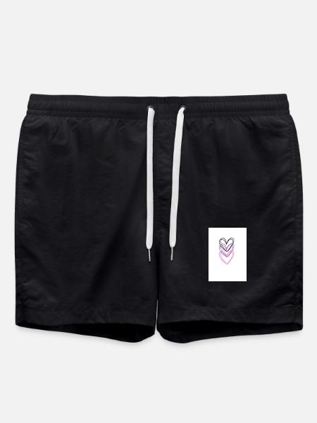 Three Intertwined Hearts - Swim Trunks - black