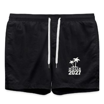 Graphique de Malle Island 2027 - Short de bain - noir - Devant - AI Model Male 185 light (185cm)