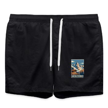Bündner - Badeshorts - Schwarz - Vorne - AI Model Male 185 light (185cm)