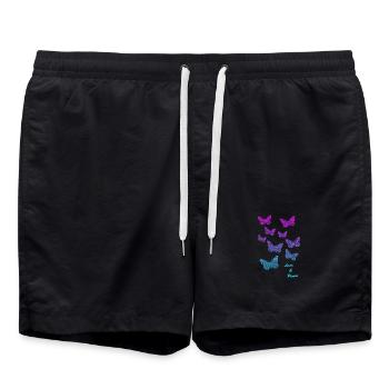 Schmetterlinge  Liebe Frieden - Badeshorts - Schwarz - Vorne - AI Model Male 185 light (185cm)