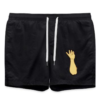 Saupoudrer de sel à la main - Short de bain - noir - Devant - AI Model Male 185 light (185cm)