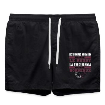 Vrais Hommes Regardent Bordeaux - Short de bain - noir - Devant - AI Model Male 185 light (185cm)