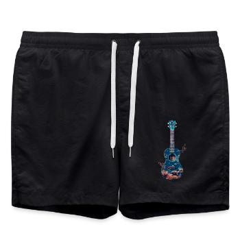 Fisch Ukulele - Badeshorts - Schwarz - Vorne - AI Model Male 185 light (185cm)