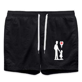 Daddy Santa Papuan Humor Joke Gift F - Swim Trunks - black - Front - AI Model Male 185 light (185cm)