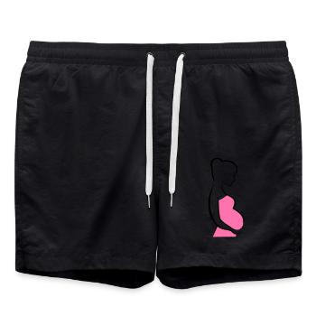 Schwangere Silhouette - Badeshorts - Schwarz - Vorne - AI Model Male 185 light (185cm)