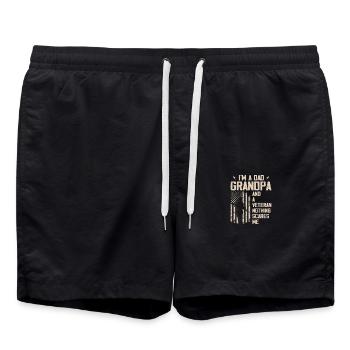 I'm Dad Grandpa & Veteran Fathers Day Papa Grandpa - Short de bain - noir - Devant - AI Model Male 185 light (185cm)