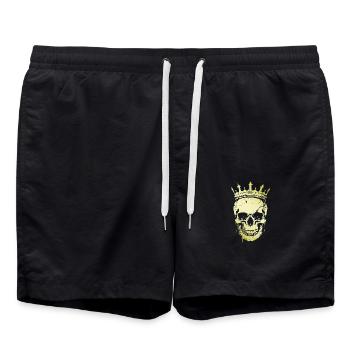 Couronne de crâne de roi - Short de bain - noir - Devant - AI Model Male 185 light (185cm)