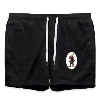 Schimpanse lacht - Badeshorts - Schwarz - Vorne - AI Model Male 185 light (185cm)