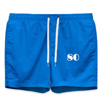 80. 80 JAHRE. 80-JÄHRIGES JUBILÄUM. GEBURTSTAG 80 JAHRE. - Badeshorts - Cobalt blue - Vorne