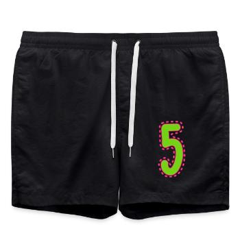 5. 5 YEARS. 5th ANNIVERSARY. 5 YEAR ANNIVERSARY - Swim Trunks - black - Front - AI Model Male 185 light (185cm)