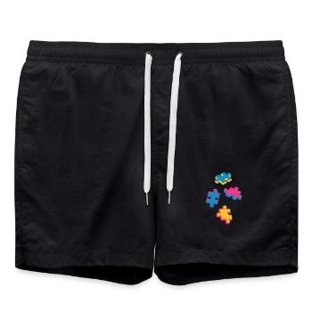 quatre pièces de puzzle - Short de bain - noir - Devant - AI Model Male 185 light (185cm)