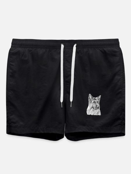 Old German Shepherd German Shepherd - Swim Trunks - black