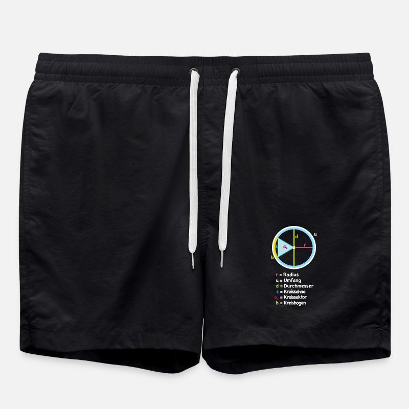 Kreis Radius Diagramm Kunst - Badeshorts - Schwarz