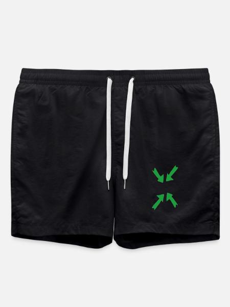 green in focus - Swim Trunks - black