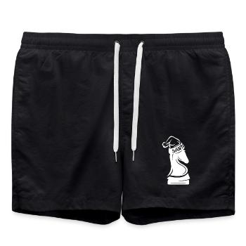 Chess Chess Rook Cheval de Noël XMAS Icône - Short de bain - noir - Devant - AI Model Male 185 light (185cm)
