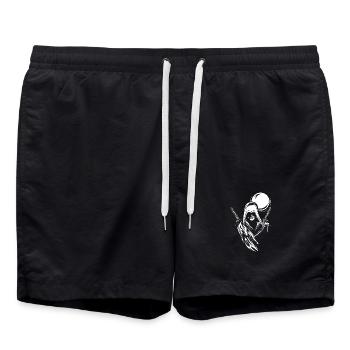Illustration du symbole du guerrier Icône du logo de l’épée de lune - Short de bain - noir - Devant - AI Model Male 185 light (185cm)