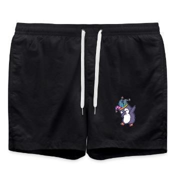 Seevogel Cool Süß Pinguin Tier Lustig Vogel - Badeshorts - Schwarz - Vorne - AI Model Male 185 light (185cm)