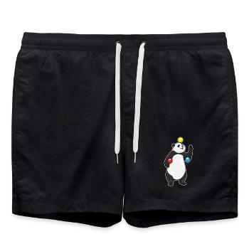 Panda Jongleur Jonglieren - Badeshorts - Schwarz - Vorne - AI Model Male 185 light (185cm)