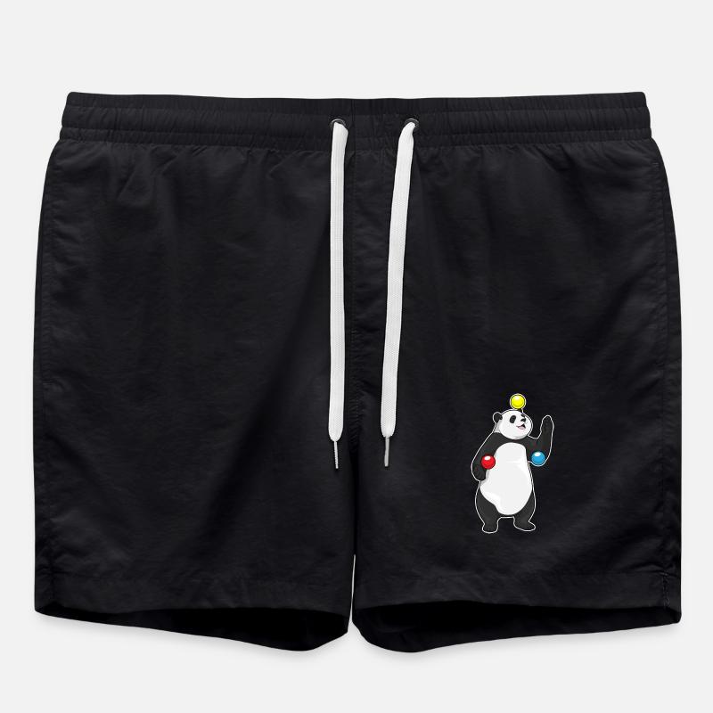 Panda Juggler Juggling - Swim Trunks - black