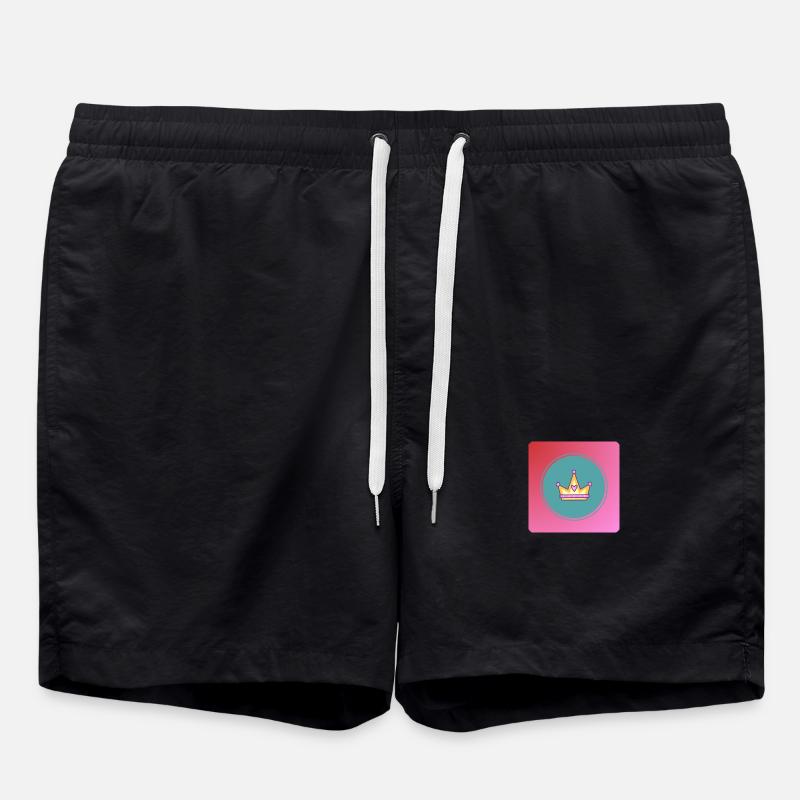 Pastellkrone mit Herz - Badeshorts - Schwarz