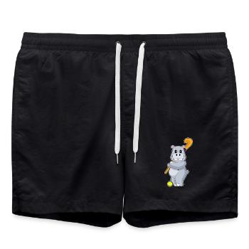 Nilpferd Feldhockey Feldhockeyschläger - Badeshorts - Schwarz - Vorne - AI Model Male 185 light (185cm)