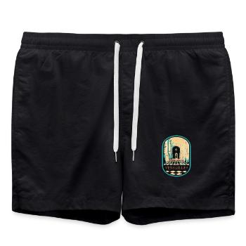 Prunkvolles Interieur des Schlosses von Versailles - Badeshorts - Schwarz - Vorne - AI Model Male 185 light (185cm)