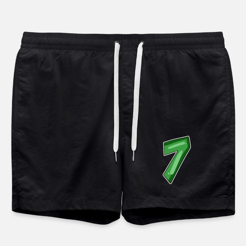 Number 7 Number - Swim Trunks - black