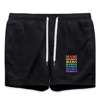 Mami Mommy Mama Maman Mamma Mamá Maminka - Swim Trunks - black - Front - AI Model Male 185 light (185cm)