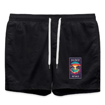 Motif de palmier Jalisco Mexico - Short de bain - noir - Devant - AI Model Male 185 light (185cm)