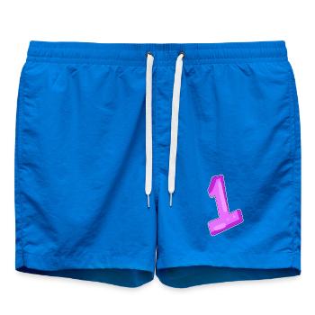 number 1 motif - Swim Trunks - cobalt blue - Front