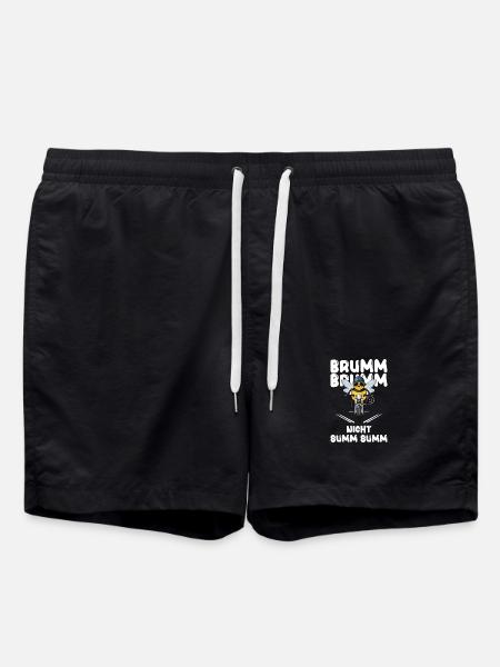 Bee Motorcycle Buzz Buzz Not Buzz Buzz White - Swim Trunks - black