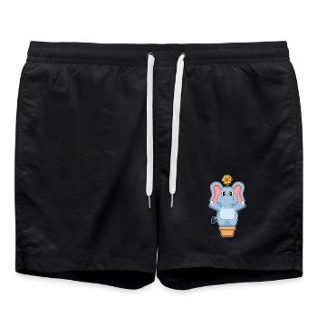 Elephant Flower - Swim Trunks - black - Front - AI Model Male 185 light (185cm)