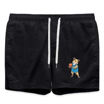 Hamster Basketballspieler Basketball - Badeshorts - Schwarz - Vorne - AI Model Male 185 light (185cm)