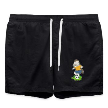 Pferd Fußballspieler Fußball - Badeshorts - Schwarz - Vorne - AI Model Male 185 light (185cm)