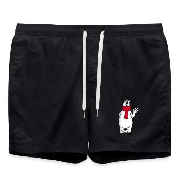 Ours polaire rigolo - Short de bain - noir - Devant - AI Model Male 185 light (185cm)