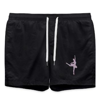 Silhouette de ballet minimaliste ballerine femme - Short de bain - noir - Devant - AI Model Male 185 light (185cm)