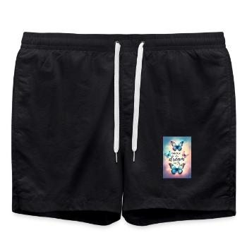 Träumen bringt dich zum Fliegen - Badeshorts - Schwarz - Vorne - AI Model Male 185 light (185cm)