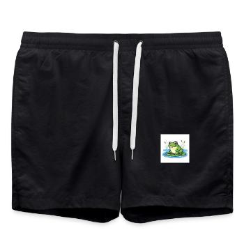 Charmante grenouille sur un nénuphar - Short de bain - noir - Devant - AI Model Male 185 light (185cm)