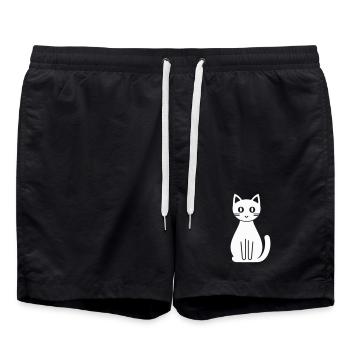 Bande dessinée Chat - Short de bain - noir - Devant - AI Model Male 185 light (185cm)